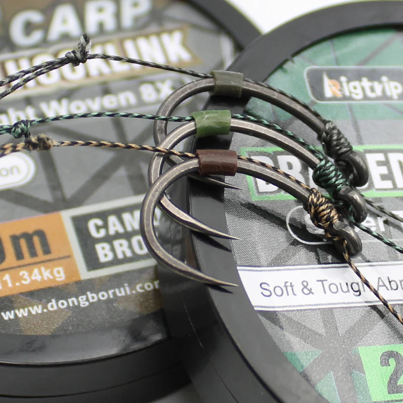  Carp Fishing Line Soft Hooklink Braid Hook Link Uncoated Braided Line For Hair Rig Carp Coarse Method Feeder Fishing Accessori