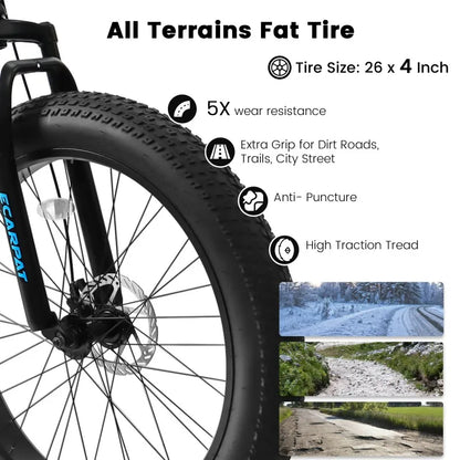 China Manufacturer 26 Inch 21speed Cheap Full Suspension Fat Mountain Bicycle Front Suspension Bike with Fat Tire for Snow Sand