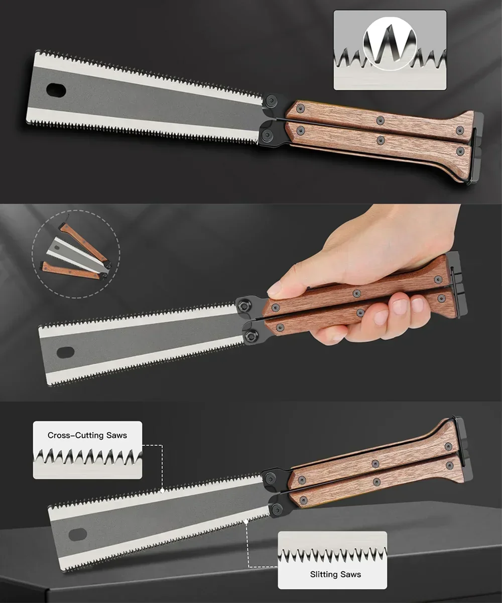 Double-Sided Folding Saw Gardening Pruning Saw Outdoor Camping Industrial Grade Anti Slip and Durable Manual Hardware Tool