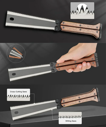 Double-Sided Folding Saw Gardening Pruning Saw Outdoor Camping Industrial Grade Anti Slip and Durable Manual Hardware Tool