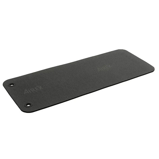 AIREX Fitline 140 Premium Exercise Mat - Home Workout Mat , 56" x 23", Charcoal, With Hanging Grommets