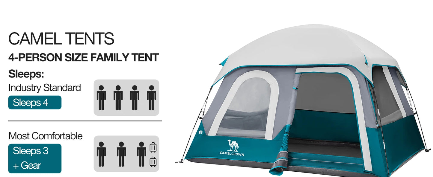 GOLDEN CAMEL 4-6 Person Camping Tents Hand-built Waterproof Portable Sunscreen Beach Backpacking Tent Thickened Camping Hiking