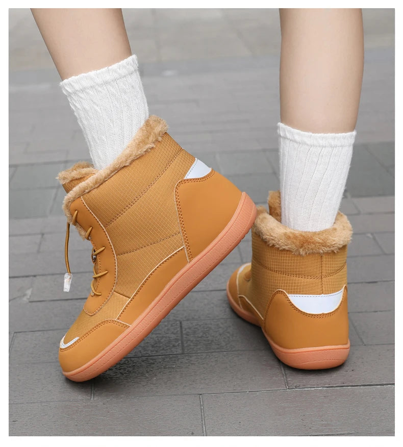 2024 women's barefoot snow boots warm snow boots outdoor hiking shoes winter fur ankle boots women's boot Barefoot Ankle Boots