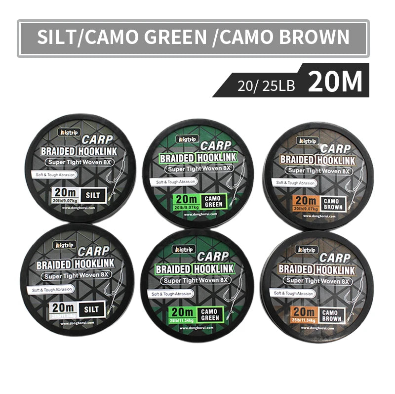  Carp Fishing Line Soft Hooklink Braid Hook Link Uncoated Braided Line For Hair Rig Carp Coarse Method Feeder Fishing Accessori