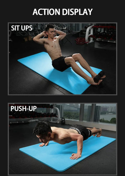 Thickened 15mm NBR Yoga Mat Double-sided Anti Slip Sports Fitness Mat Sports Yoga and Pilates Gymnastics Mat Fitness Equipment