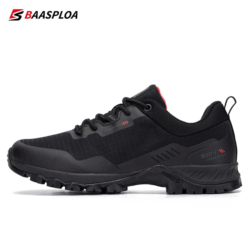 Baasploa New Man's Hiking Shoes Fashion Waterproof Male Outdoor Sneakers Comfortable Shoes Men Anti-Slip Wear-Resistant Footwear