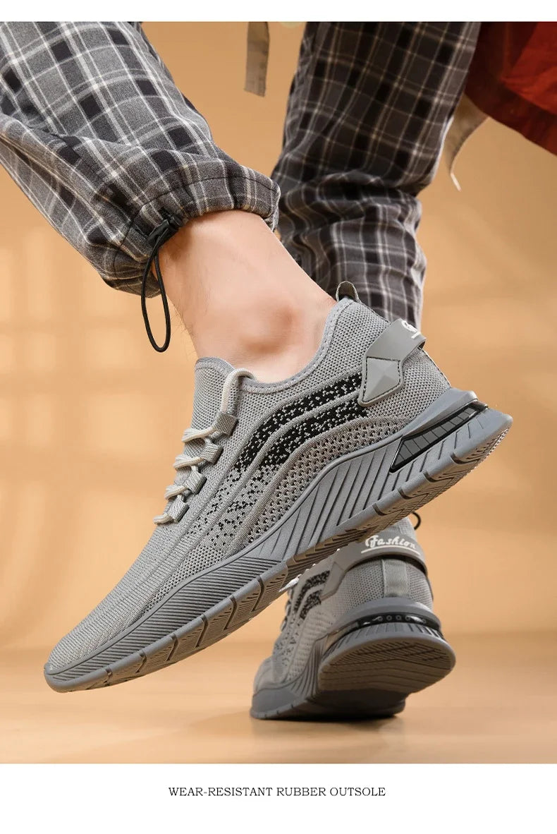 Summer Breathable Comfortable Elevator Sneakers Height Increase Shoes for Men Lift Insoles 7CM Hidden Heels Lift Sports Taller