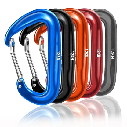 1/2Pcs Outdoor Multi-Function Climbing Hook Aluminum Alloy Camping Rock Climbing Safety D-Type Spring Hook Climbing Hook