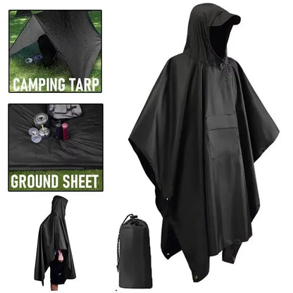 New 3 in 1 Outdoor Raincoat Waterproof Multifunction Rain Cover Lightweight Large Outdoor Rainwear Hiking Travel