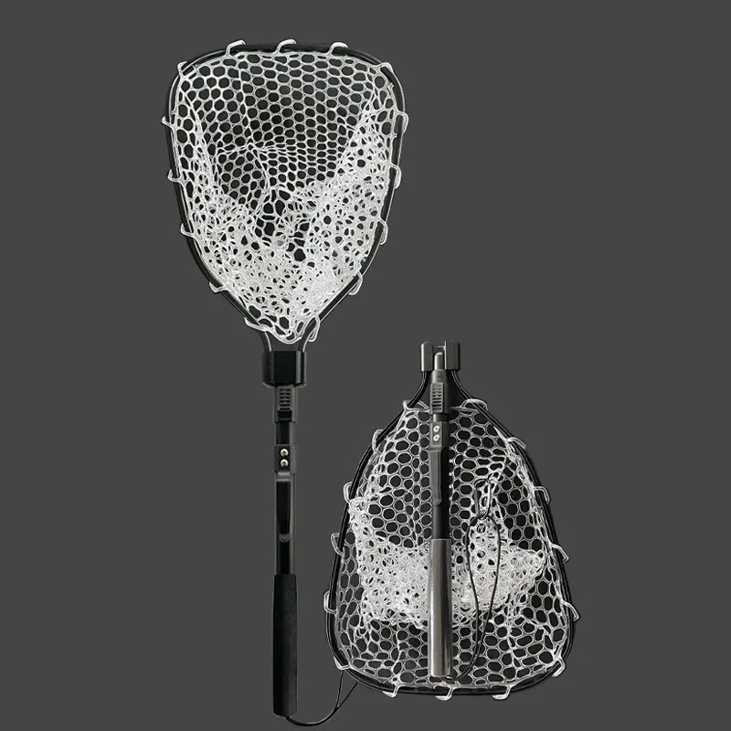 1pcs Portable 29.33in Length Folding Fishing Brail Net Lightweight Aluminum Alloy Frame Fishing Landing Scoop Net for Freshwater