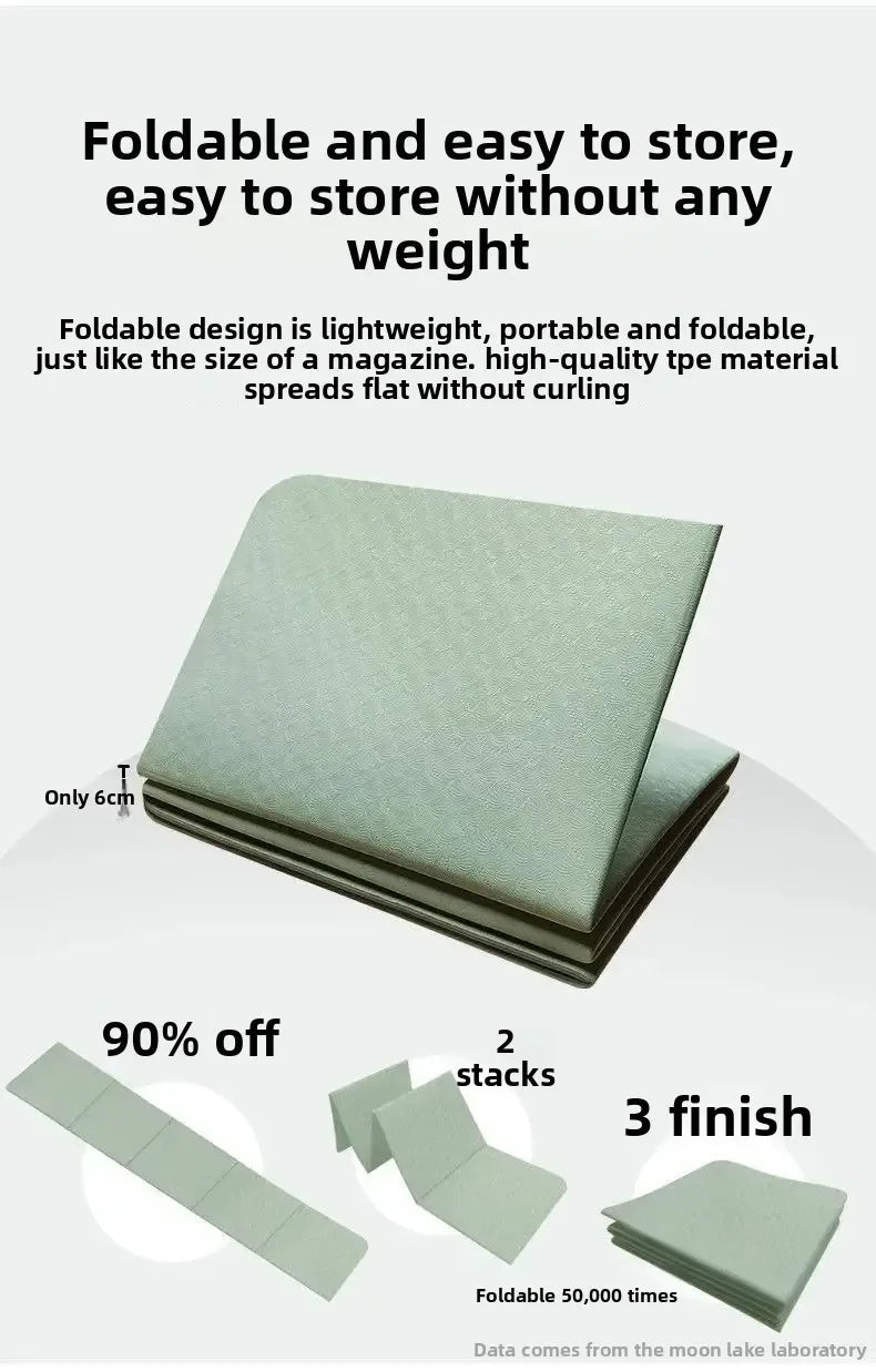 2025 new foldable Yoga Mat Eco Friendly TPE183*61*0.6cm Folding Travel Fitness Exercise Mat Double Sided Non-slip for Yoga