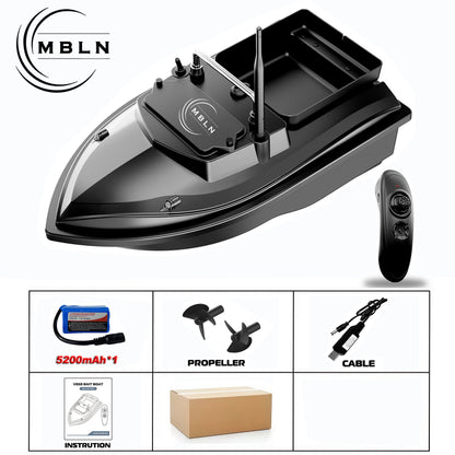 MBLN Brand,RC Carp Fishing Bait Boat,Double Bait Hopper,2kg Bait Capacity, 300m Remote Control Range,Low Battery Warning