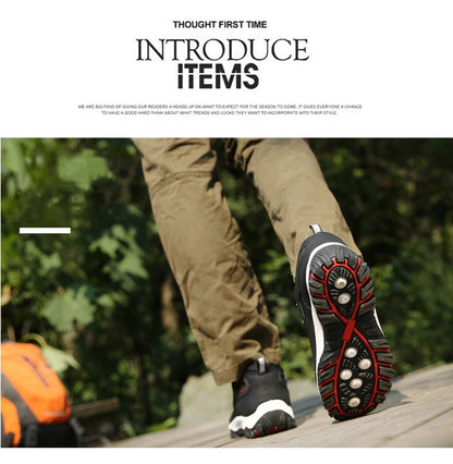 Men's Hiking Shoes Waterproof Leather Outdoor PU Shoes Wear-resistant Men Trekking Walking Hunting Tactical Sneakers