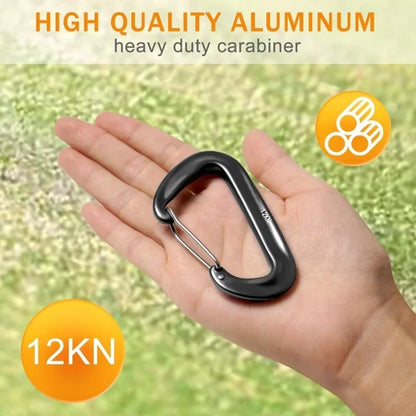 1/2Pcs Outdoor Multi-Function Climbing Hook Aluminum Alloy Camping Rock Climbing Safety D-Type Spring Hook Climbing Hook