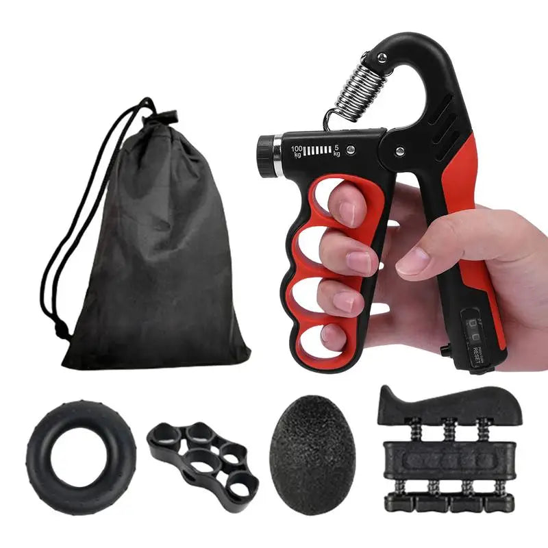 5-60KG Adjustable Hand Gripper Set Counting Hand Forearm Trainer Hand Strength Wrist Strength Finger Strength Device For Fitness