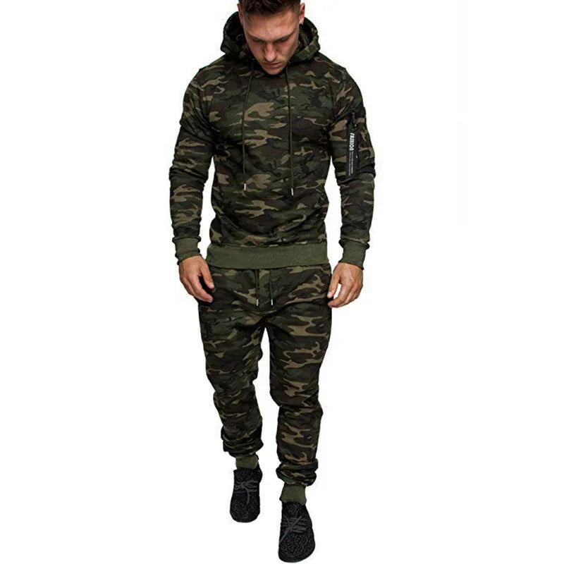 2023 new Men's Camouflage Tracksuit Sport Hoodies Pants Two Piece Set Outdoor Sports Suit Casual Jogging Suit Sweatshirts