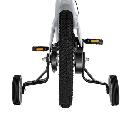 14" Children's Bicycle White/Red/Blue/Yellow Stabilized Child Training Bike with Handbrake Removable Wheels for Kids 3-6 Years