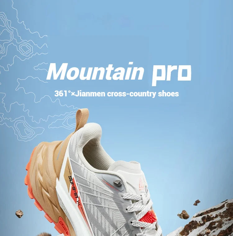 361 Degrees Yushan PRO Men Running Shoes Durable Hiking Cushioning Breathable Non-slip Outdoor Jogging Male Sneakers 672522250