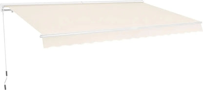 10' x 8' Manual Retractable Patio Awning with Half-Cassette – Sunshade Canopy for Durable Outdoor Shade, Easy Operation & Weath