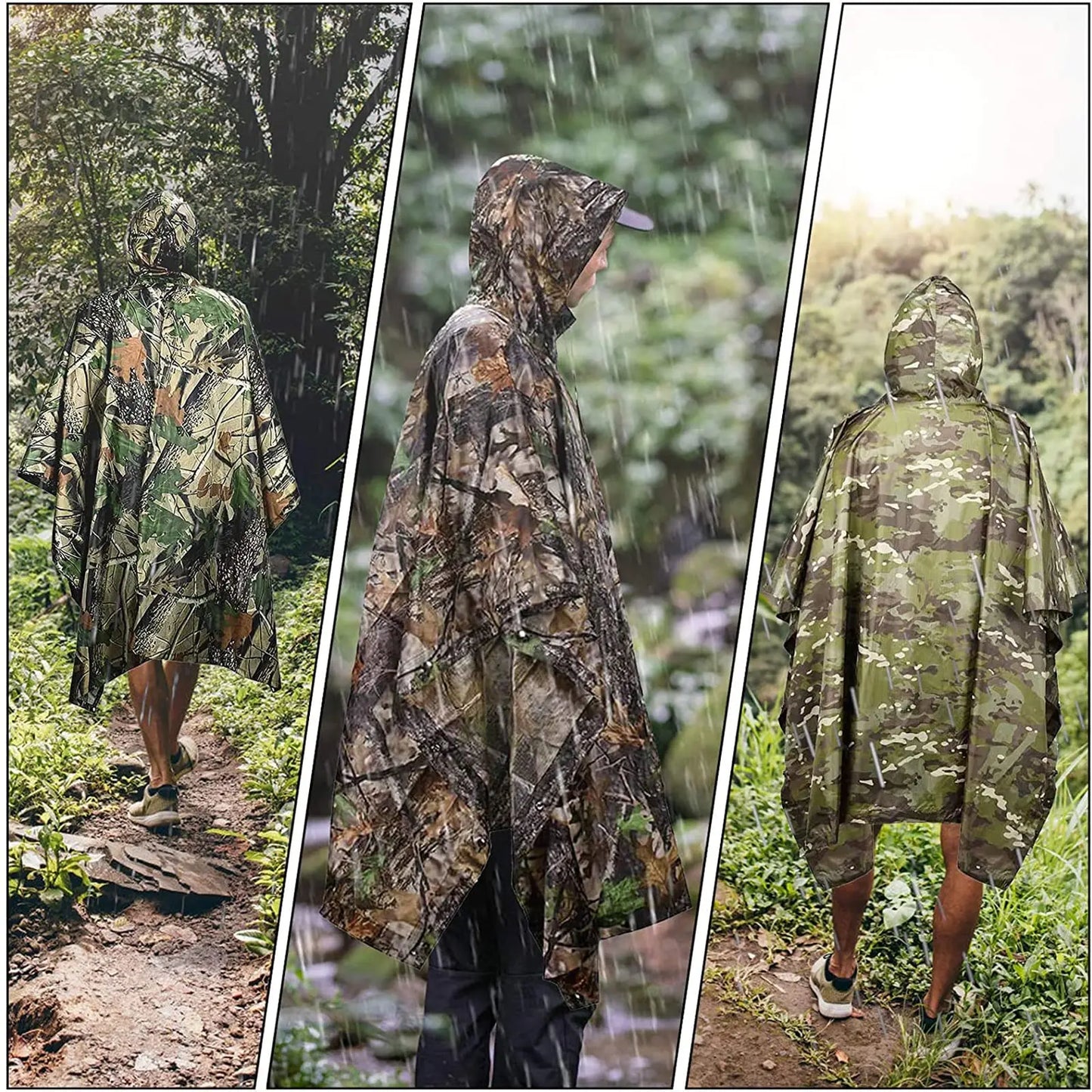 Rain Coat Women Men Simulation Tree Breathable Outdoor Raincoats Poncho Waterproof Rain Hiking Hunting Camp Fishing Gear Cover