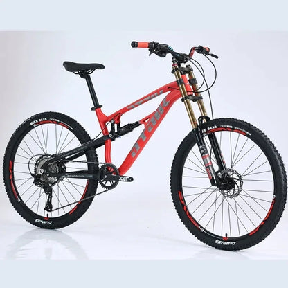26 inch soft tail mountain bike  air pressure shock absorption outdoor bicycle 11-speed MTB oil brake downhill off-road racing