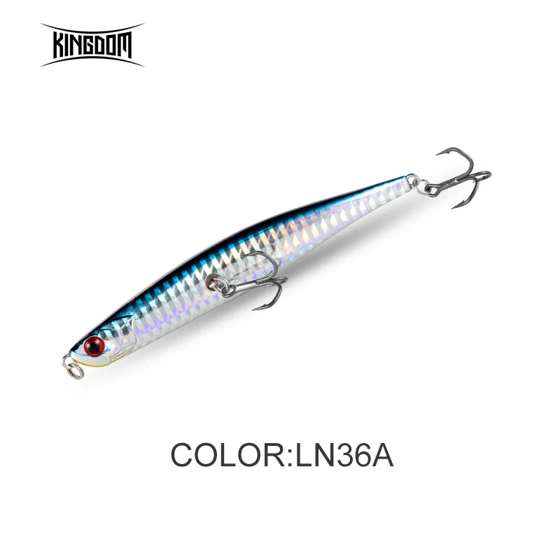 Kingdom Topwater Floating Pencil Fishing Lures Jerkbaits 110mm/10g 86mm/6.5g Artificial Wobbles Hard Baits Fishing For Sea Bass