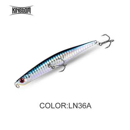 Kingdom Topwater Floating Pencil Fishing Lures Jerkbaits 110mm/10g 86mm/6.5g Artificial Wobbles Hard Baits Fishing For Sea Bass
