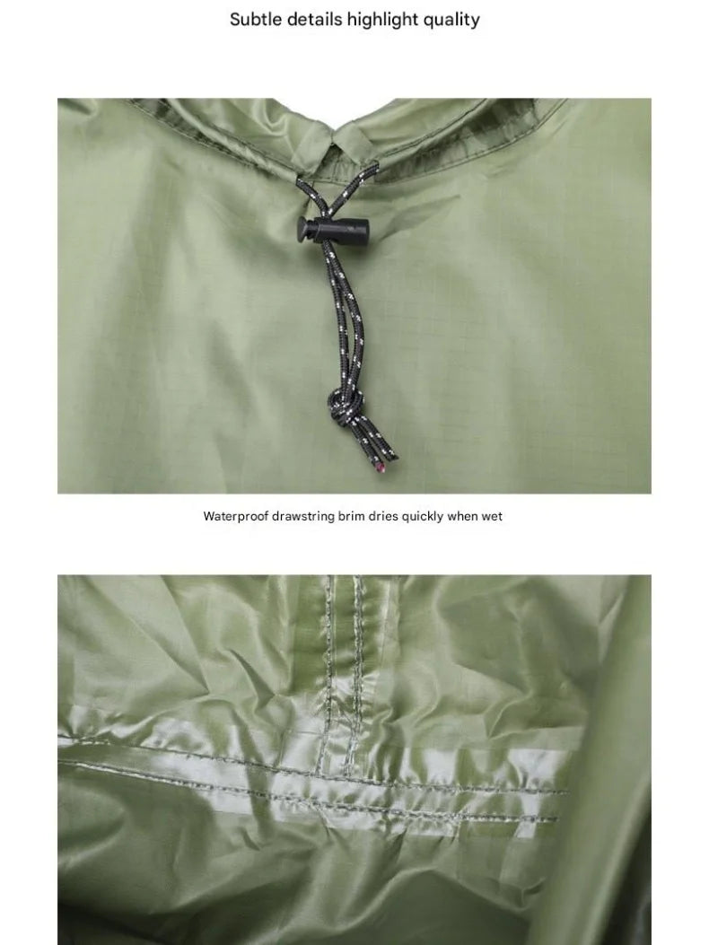 2025 Best-selling cross border three-in-one cloak raincoat adult outdoor hiking polyester multifunctional rain poncho