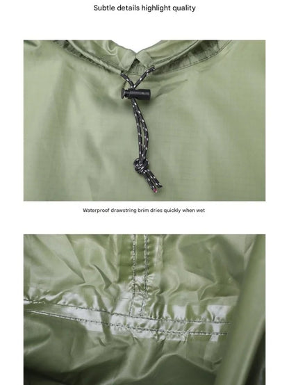 2025 Best-selling cross border three-in-one cloak raincoat adult outdoor hiking polyester multifunctional rain poncho