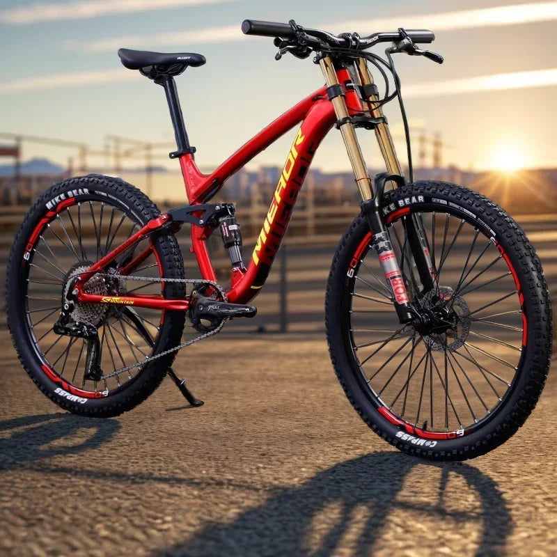 26/27.5 inch downhill bike dual shock absorption gravel bike 11 speed soft tail mountain bike adult hydraulic brake bicycle