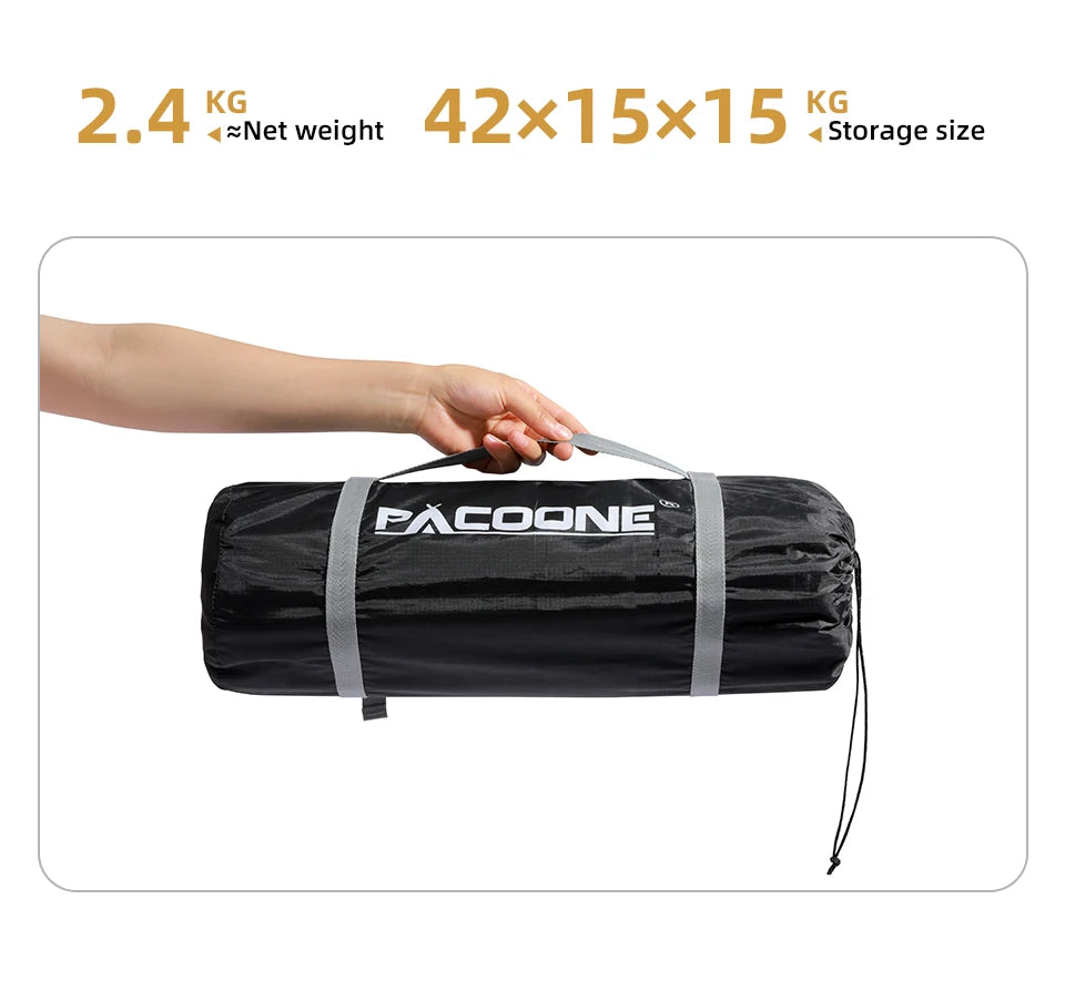 PACOONE Ultralight 20D Nylon Camping Tent Portable Backpacking Cycling Tent Waterproof Outdoor Hiking Travel Tent Beach Tent New