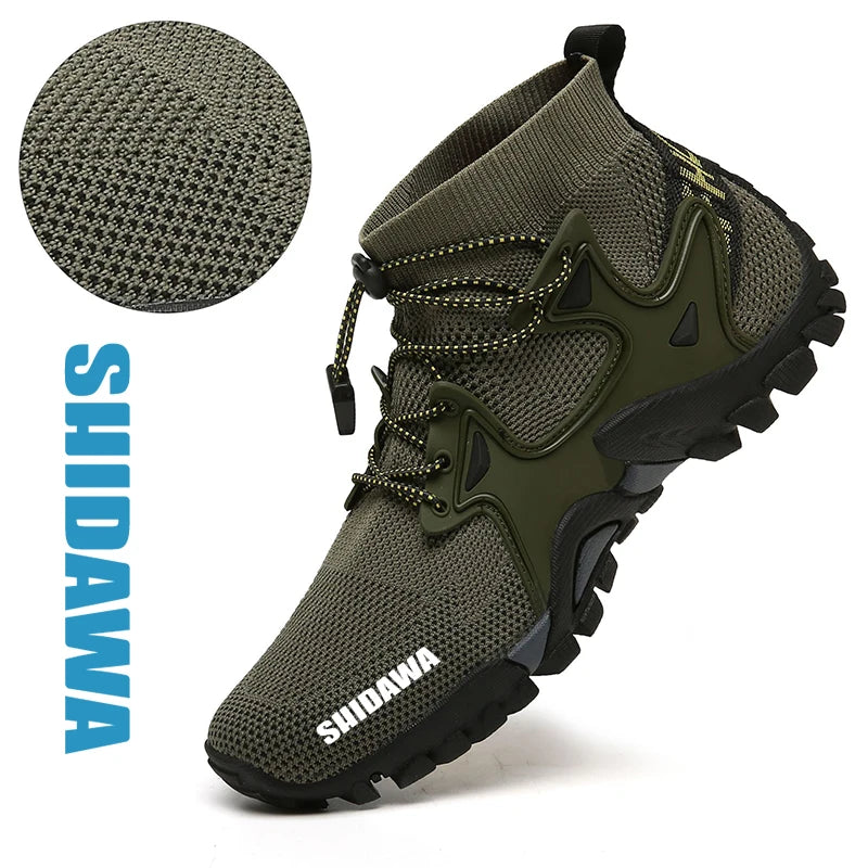 New Men's Non-slip Fishing Shoes Outdoor Sports Breathable Hunting Boots Mesh Quick-drying Upstream Shoes Cycling Shoes Sneakers