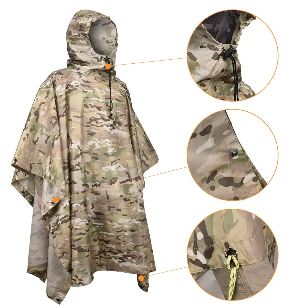 Rain Coat Women Men Simulation Tree Breathable Outdoor Raincoats Poncho Waterproof Rain Hiking Hunting Camp Fishing Gear Cover