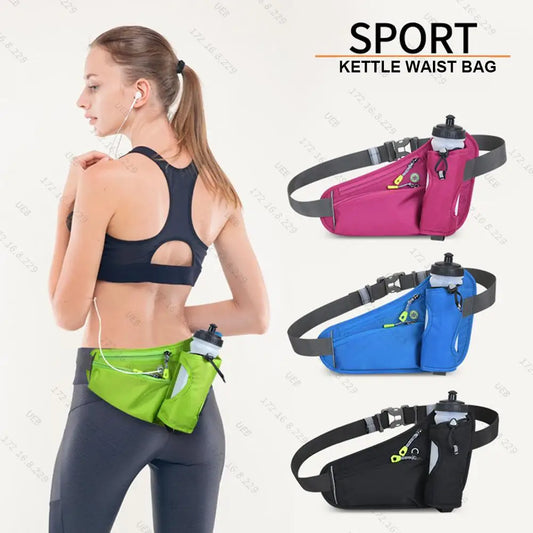 New Running Bag Cycling Bag Reflective Hydration Belt Pack Waterproof Large Capacity Water Bottle Holder Bag for Hiking Walking