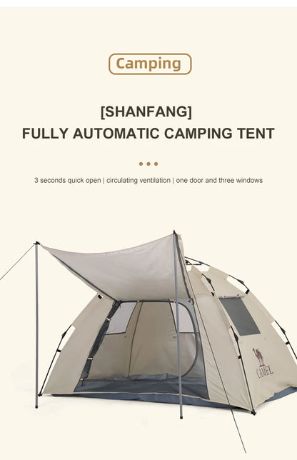 GOLDEN CAMEL 2-3 Persons Camping Tents Outdoor Portable Folding Automatic Tent Travel Rainproof Camping Equipment Beach Canopy