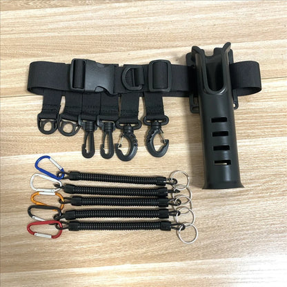 Shawto Multi-function Nylon Belt Rod Holder Portable Pole Inserter Fishing Rod Pesca Rack Quick Belt Holder Inserting Device