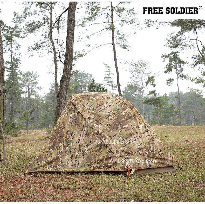 Outdoor Single Camouflage Tent Rainproof Sunscreen Thickened Camping Tent  Camouflage Park Tent Camping Tool New