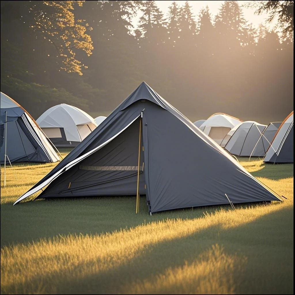 1-Person Ultralight Pyramid Tent - Without Poles, Waterproof PU4000, Mesh Layers for Backpacking & Mountain Hiking