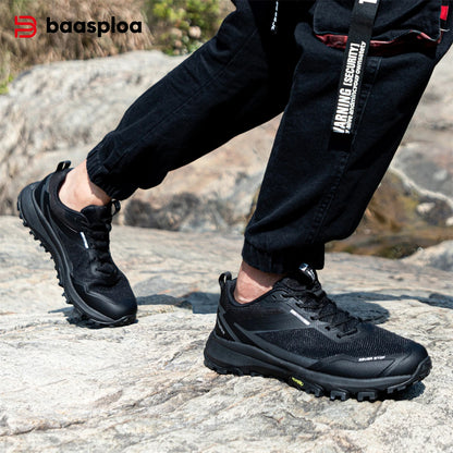 Baasploa Men Shoes Outdoor Hiking Anti-Slip Wear-Resistant Shoes Breathable Men New Sports Men Walking Shoes