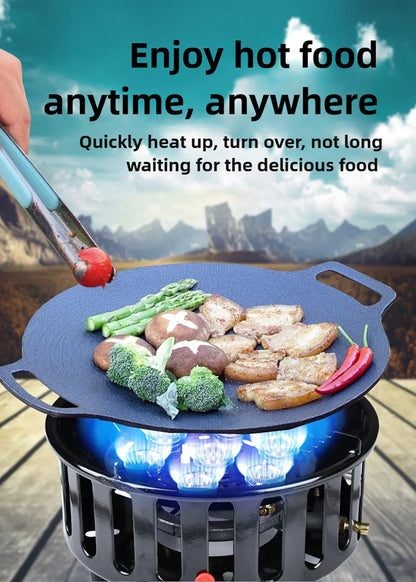 21000W 7-Core Camping Stove High-Power Strong Fire Windproof Electronic Ignition Tourist Gas Stove Burner for Cooking Picnics