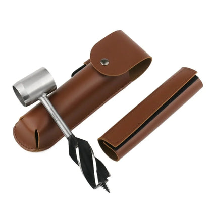 Multipurpose Wrench Auger Drill Bits Manual Hole Maker Protective Sleeve Wood Drill Core Punch Cr-V Hand Drill Tool Set Camping