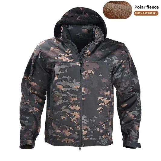 Winter Tactical Clothing Autumn Men's Camouflage Fleece Jacket Softair Hiking Clothes Multicam Coat Male Camping Windbreakers