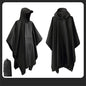 Outdoor 3in1 Hooded Waterproof Military Raincoat Poncho Motorcycle Camping Hiking Travel Rain Cover Tent