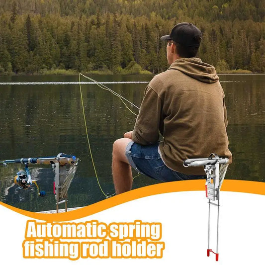 Automatic Fishing Rod Holder Automatic Spring Fishing Rod Holder High Sensitivity Adjustable Stainless Steel Pole Stand Heavy