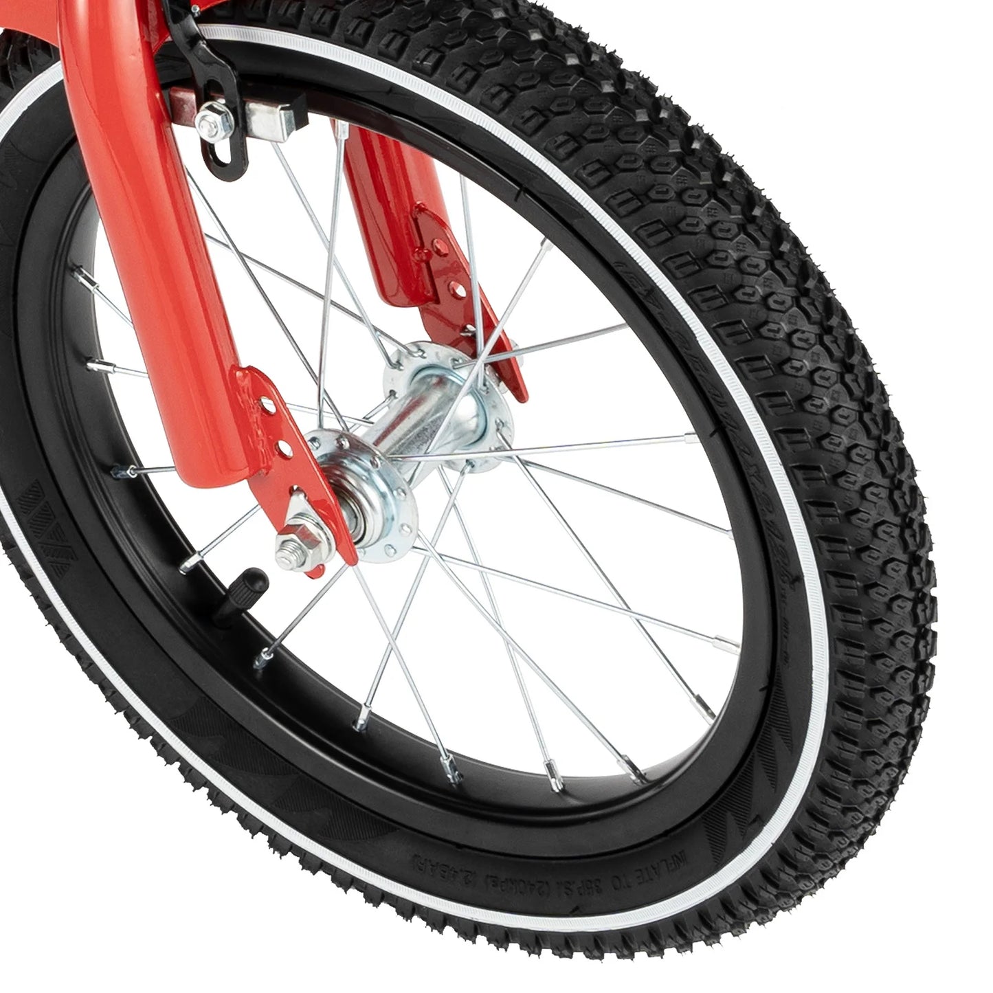 14" Children's Bicycle White/Red/Blue/Yellow Stabilized Child Training Bike with Handbrake Removable Wheels for Kids 3-6 Years