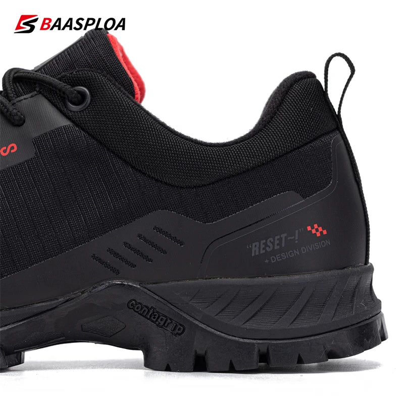 Baasploa New Man's Hiking Shoes Fashion Waterproof Male Outdoor Sneakers Comfortable Shoes Men Anti-Slip Wear-Resistant Footwear