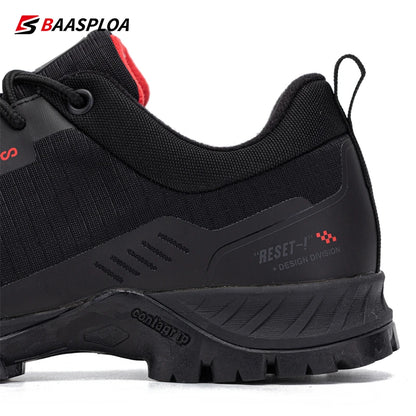 Baasploa New Man's Hiking Shoes Fashion Waterproof Male Outdoor Sneakers Comfortable Shoes Men Anti-Slip Wear-Resistant Footwear