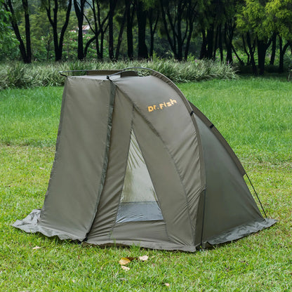 1-2 Person Carp Fishing Bivvy Shelter Tent for Outdoor Camping Hunting Travel Adventure Quick Erect Waterproof Rainproof Green