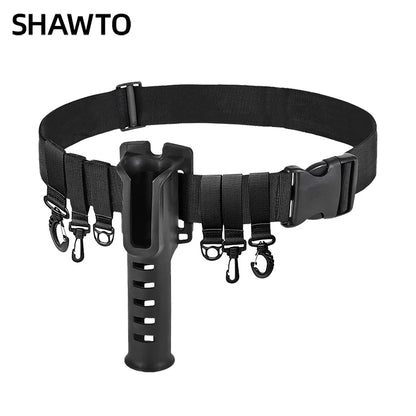 Shawto Multi-function Nylon Belt Rod Holder Portable Pole Inserter Fishing Rod Pesca Rack Quick Belt Holder Inserting Device