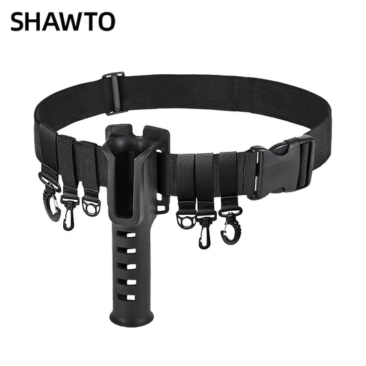 Shawto Multi-function Nylon Belt Rod Holder Portable Pole Inserter Fishing Rod Pesca Rack Quick Belt Holder Inserting Device